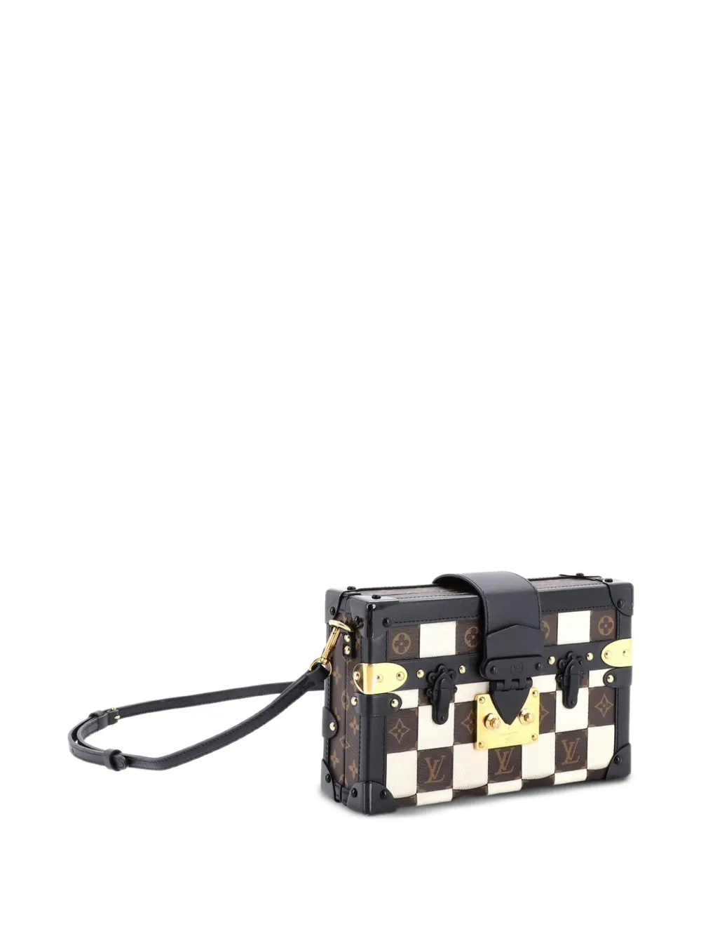 Louis Vuitton Pre-Owned Petite Malle Handbag Damier Tressage Monogram Canvas and Leather clutch bag - Marrone