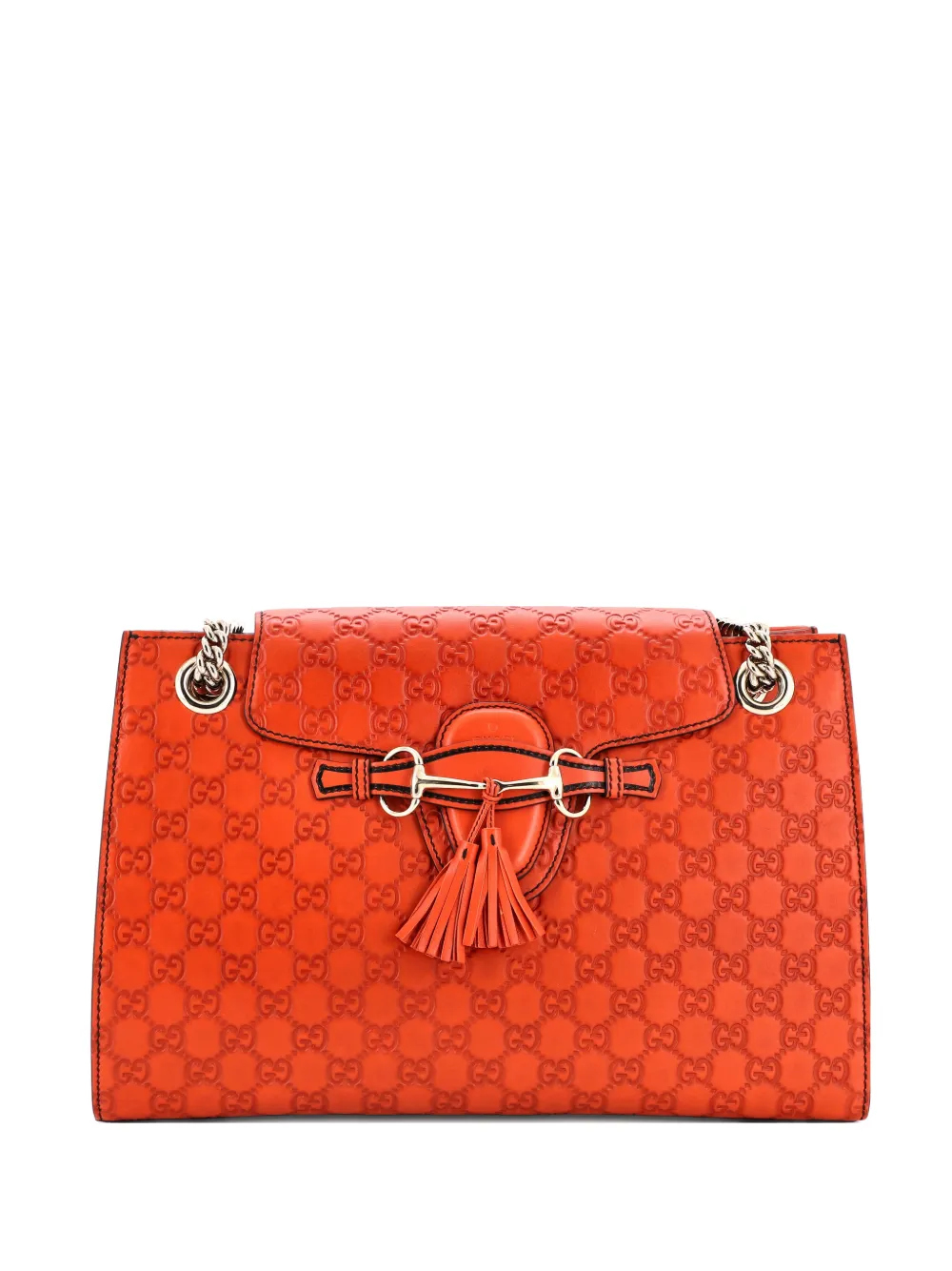 Gucci Pre-Owned Emily Chain Flap Guccissima Leather Large shoulder bag - Arancione