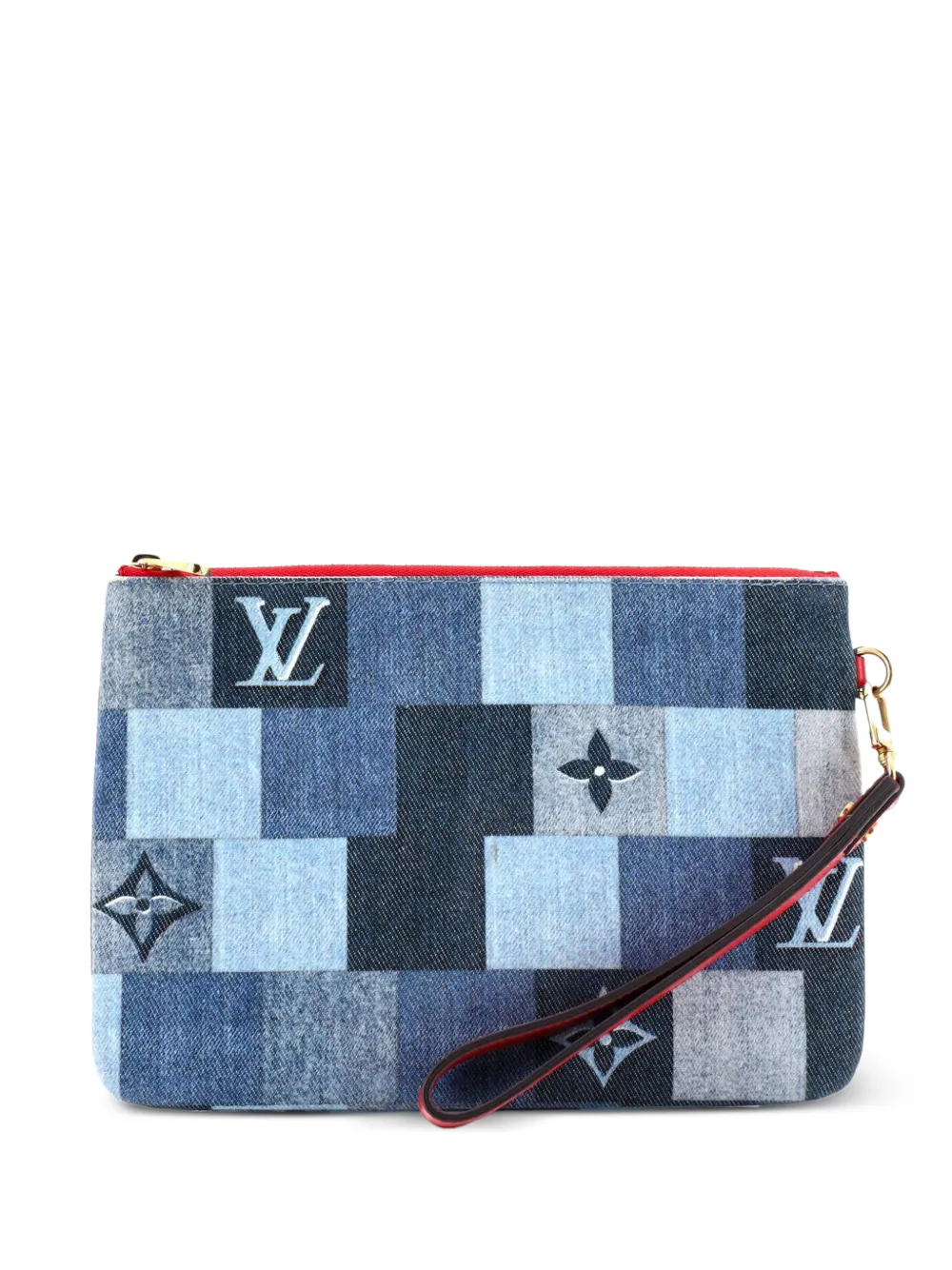 Louis Vuitton Pre-Owned City Pouch Damier and Monogram Patchwork Denim clutch bag - Blue