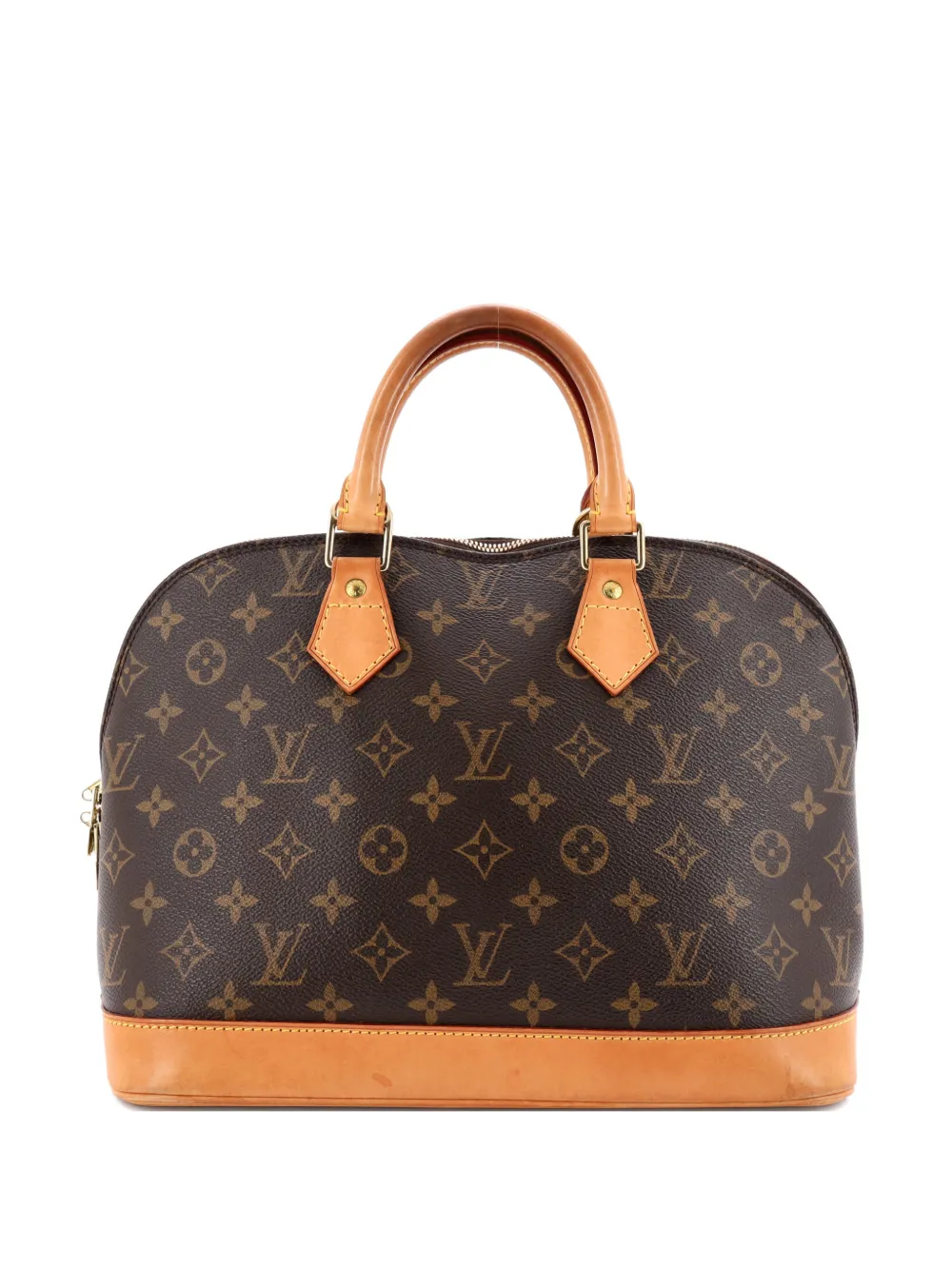 Pre-owned Louis Vuitton Vintage Alma Handbag Monogram Canvas Pm Satchel In Brown
