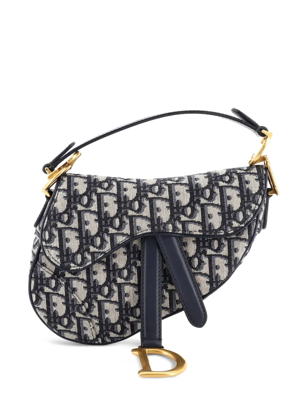 Christian Dior Pre-Owned Saddle Handbag Oblique Canvas Mini shoulder bag - Blu