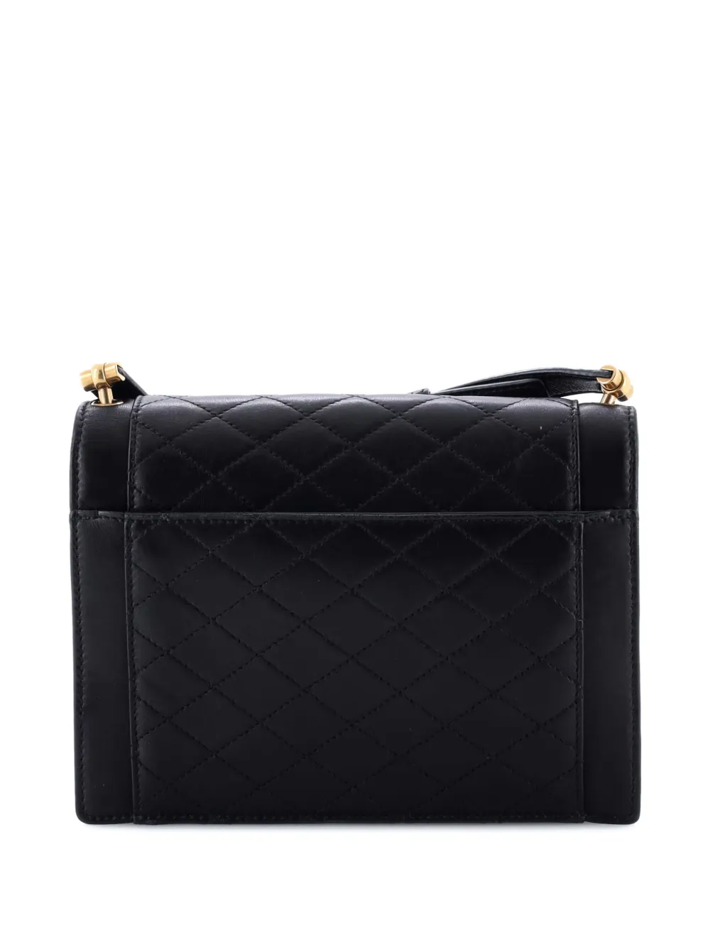 Pre-owned Saint Laurent Gaby Envelope Satchel Quilted Leather Mini Crossbody Bag In Black