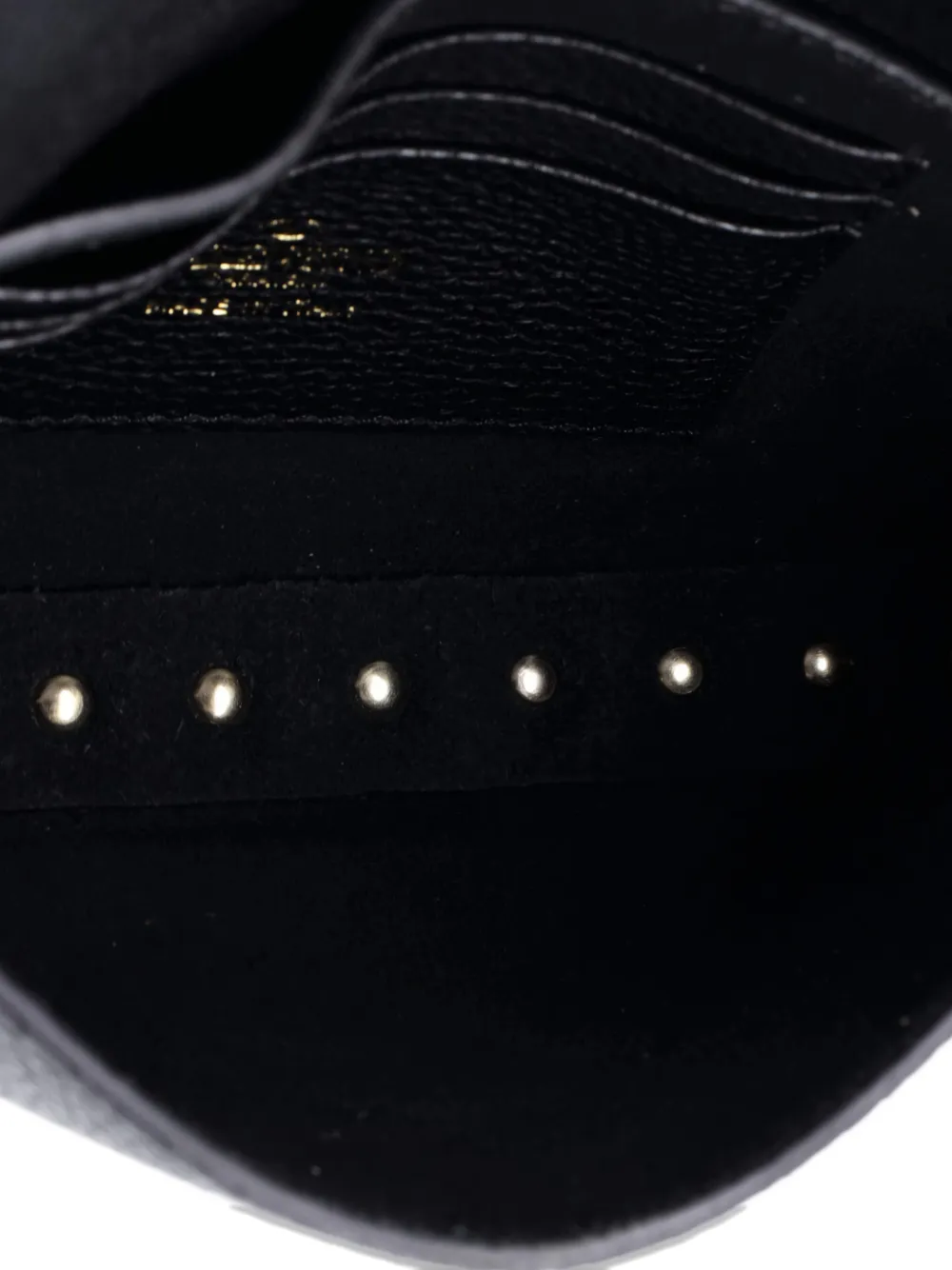 VALENTINO GARAVANI Pre-owned Rockstud Top Handle Pouch Leather Mini Crossbody Bag In Black