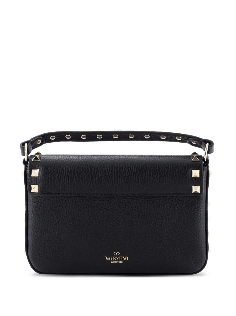 Valentino Garavani Pre-Owned Rockstud Top Handle Pouch Leather Mini crossbody bag - Nero