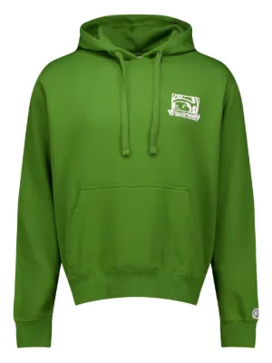 AMIRI logo-detail frayed-hem Hoodie | Green | FARFETCH