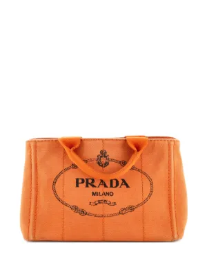 Prada Pre-Owned 2010-2025 キャンバス カナパ ビジュークラッチバッグ