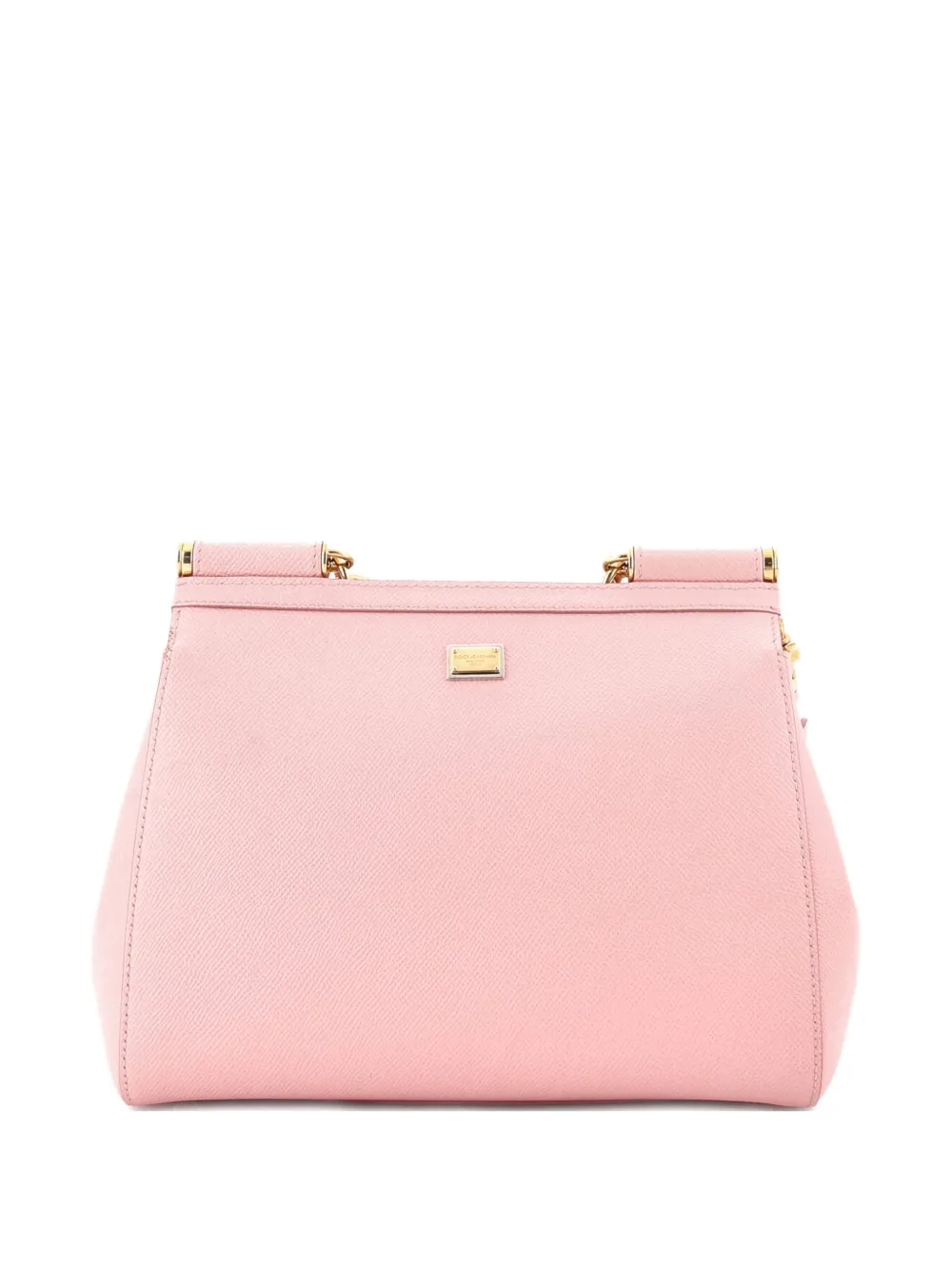 Pre-owned Dolce & Gabbana Family Miss Sicily Bag Patchwork Leather Medium Satchel In Pink