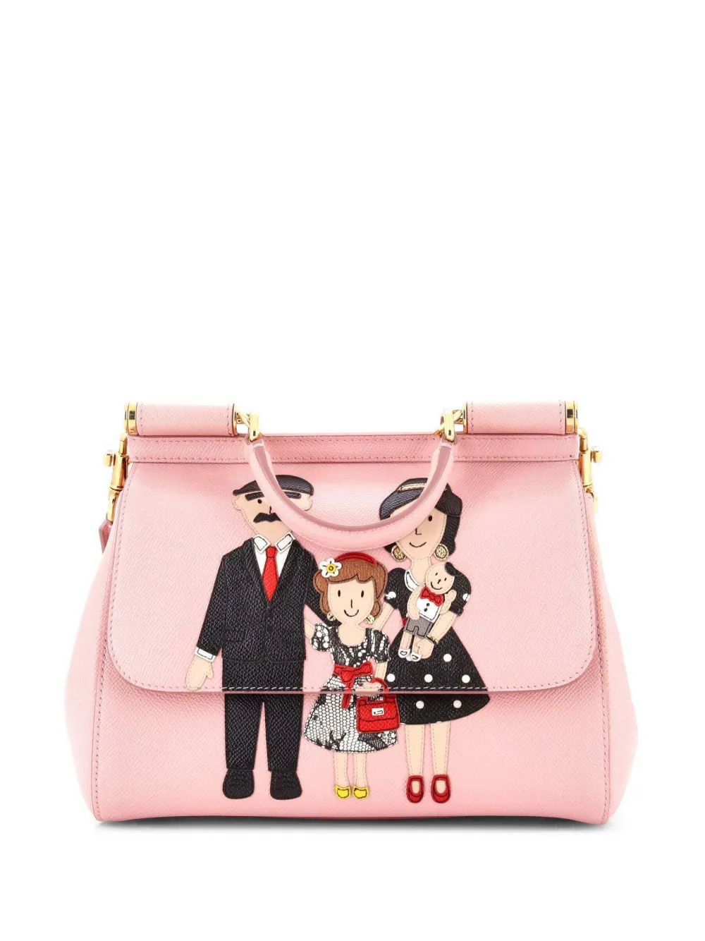 Dolce & Gabbana Pre-Owned Family Miss Sicily Bag Patchwork Leather Medium satchel - Rosa