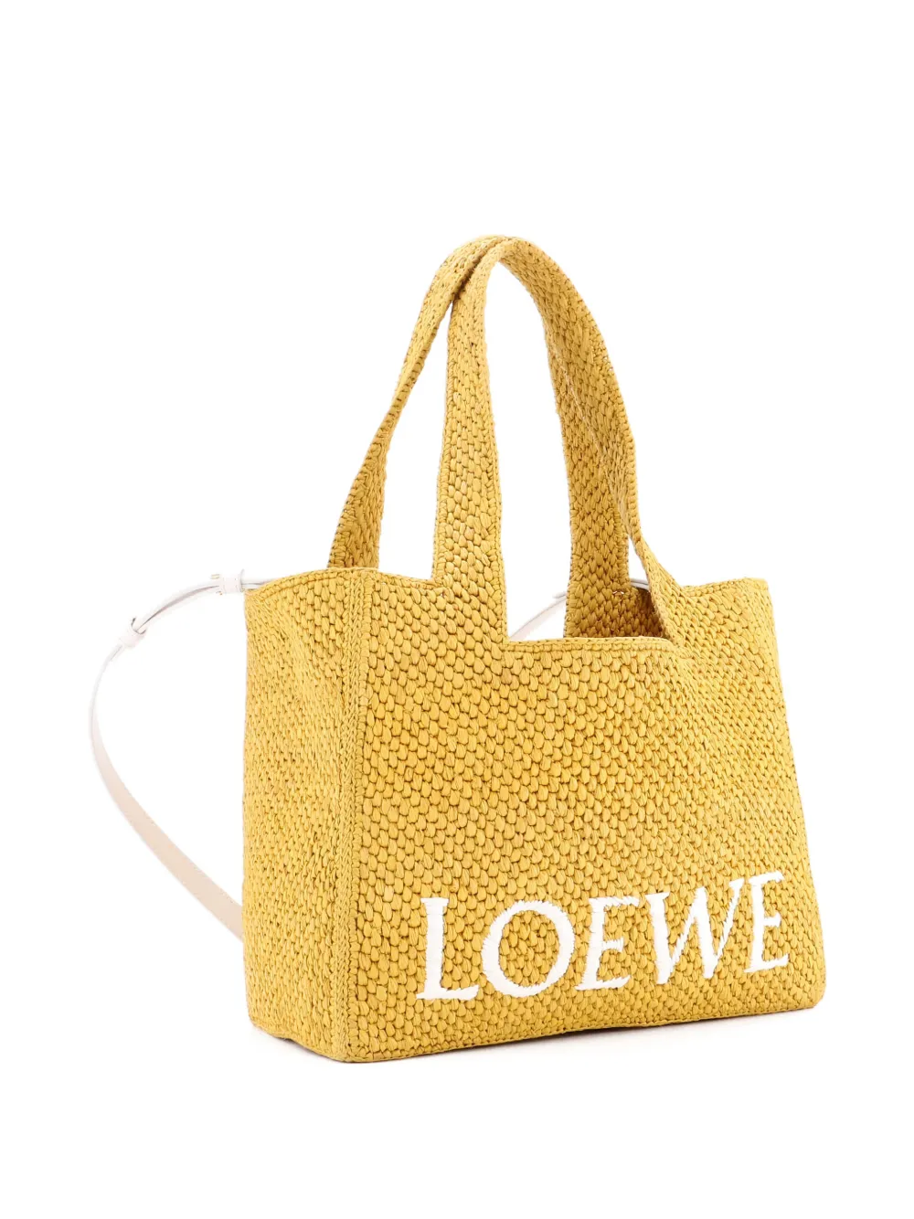 Loewe Pre-Owned Paula's Ibiza Logo Convertible Raffia Medium tote bag - Bianco