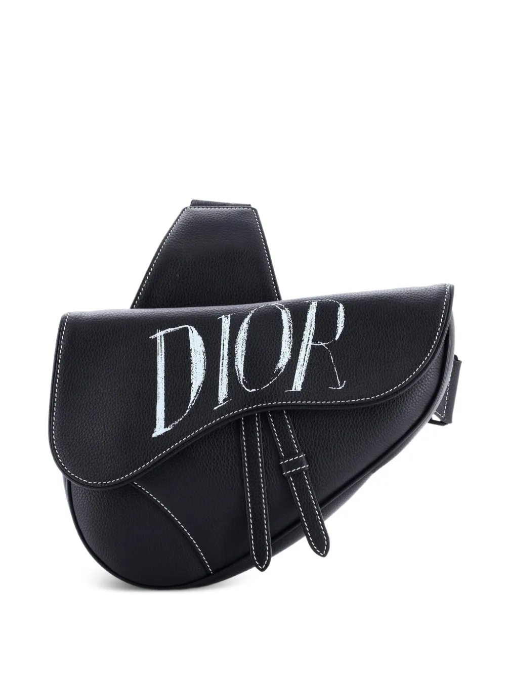 Christian Dior Pre-Owned Alex Foxton Logo Saddle Printed Leather crossbody bag - Nero