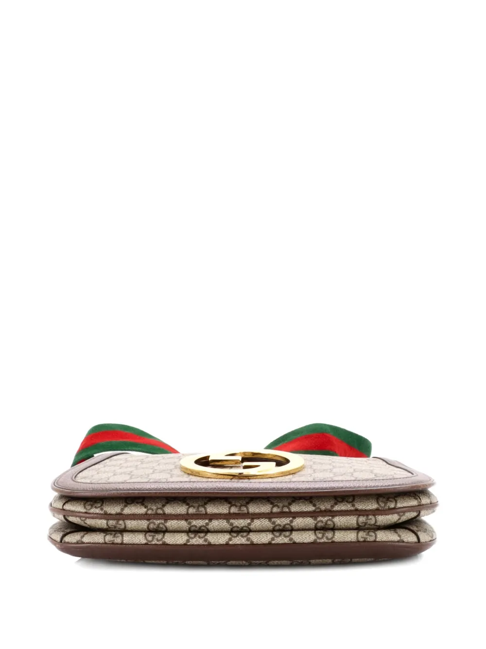 Pre-owned Gucci Blondie Nm Top Handle Bag Gg Coated Canvas Medium Satchel In Brown