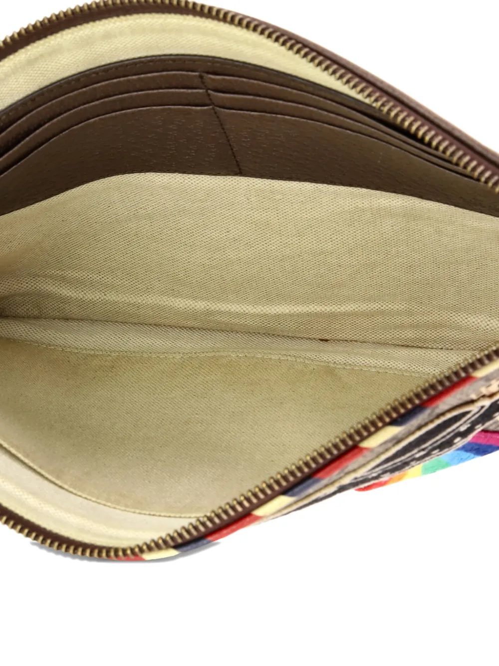 GUCCI Pre-owned Courrier Pouch Gg Coated Canvas With Applique Clutch Bag In Brown