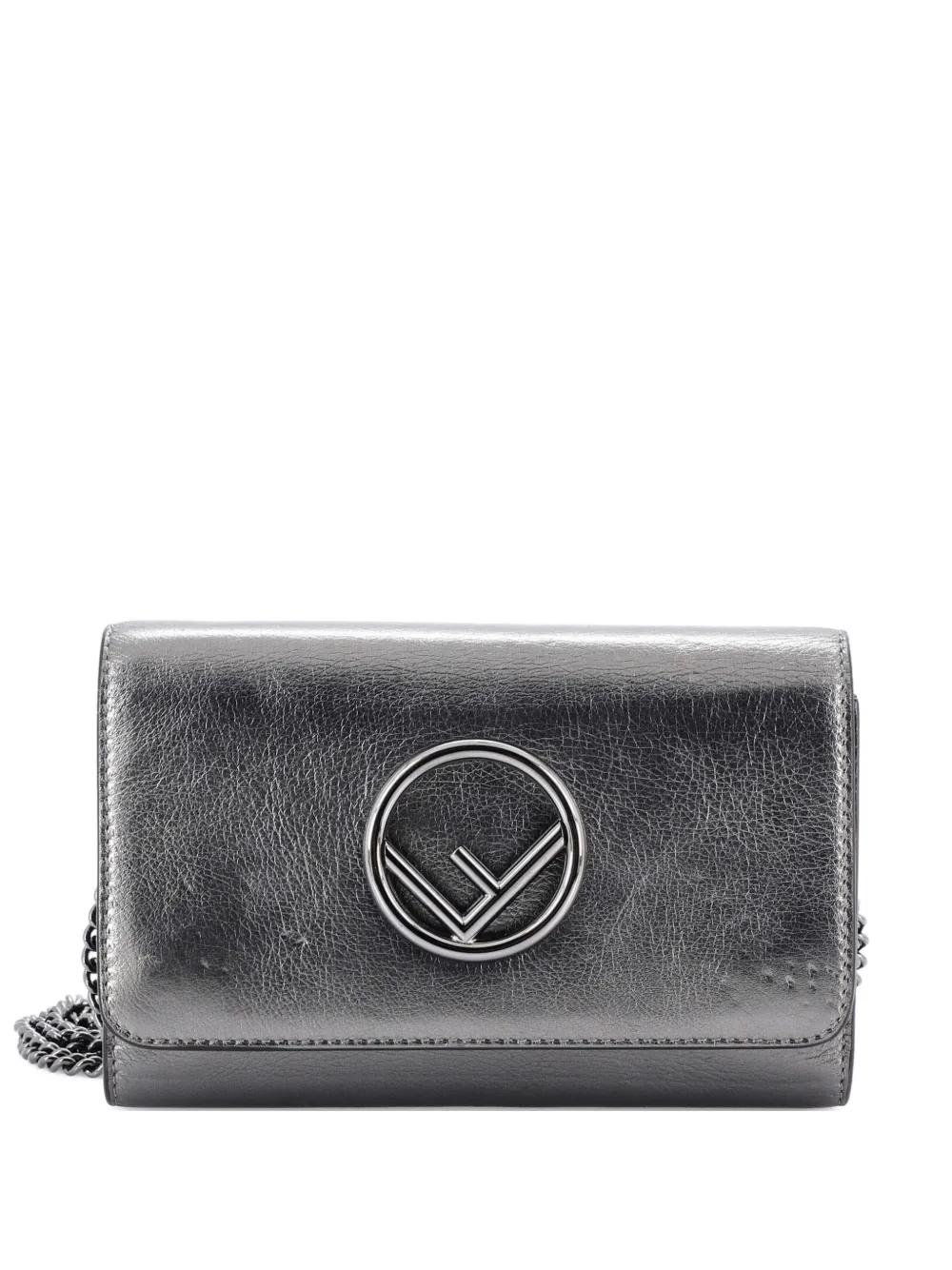 Fendi Pre-Owned F is Fendi Wallet on Chain Leather Mini shoulder bag - Grigio
