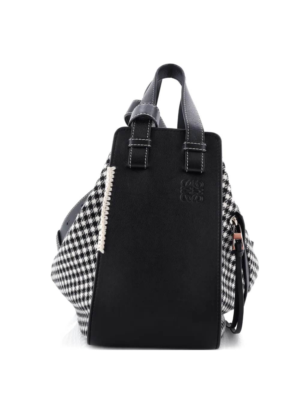 Loewe Pre-Owned Hammock Bag Leather and Tweed Small satchel | negro | Image 1