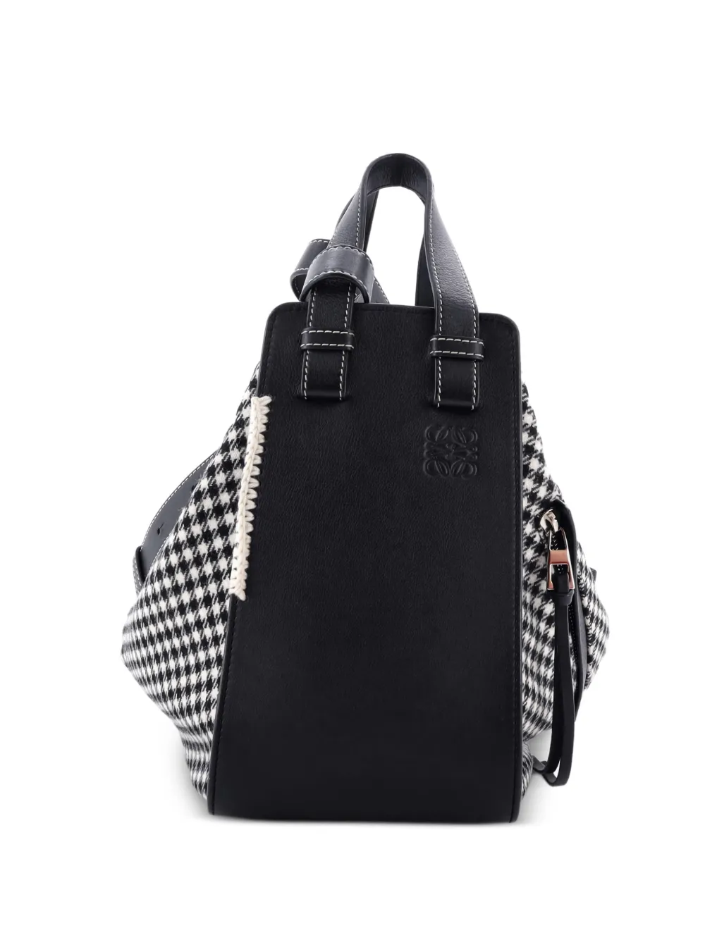 Loewe Pre-Owned Hammock Bag Leather and Tweed Small satchel | Black | Image 1