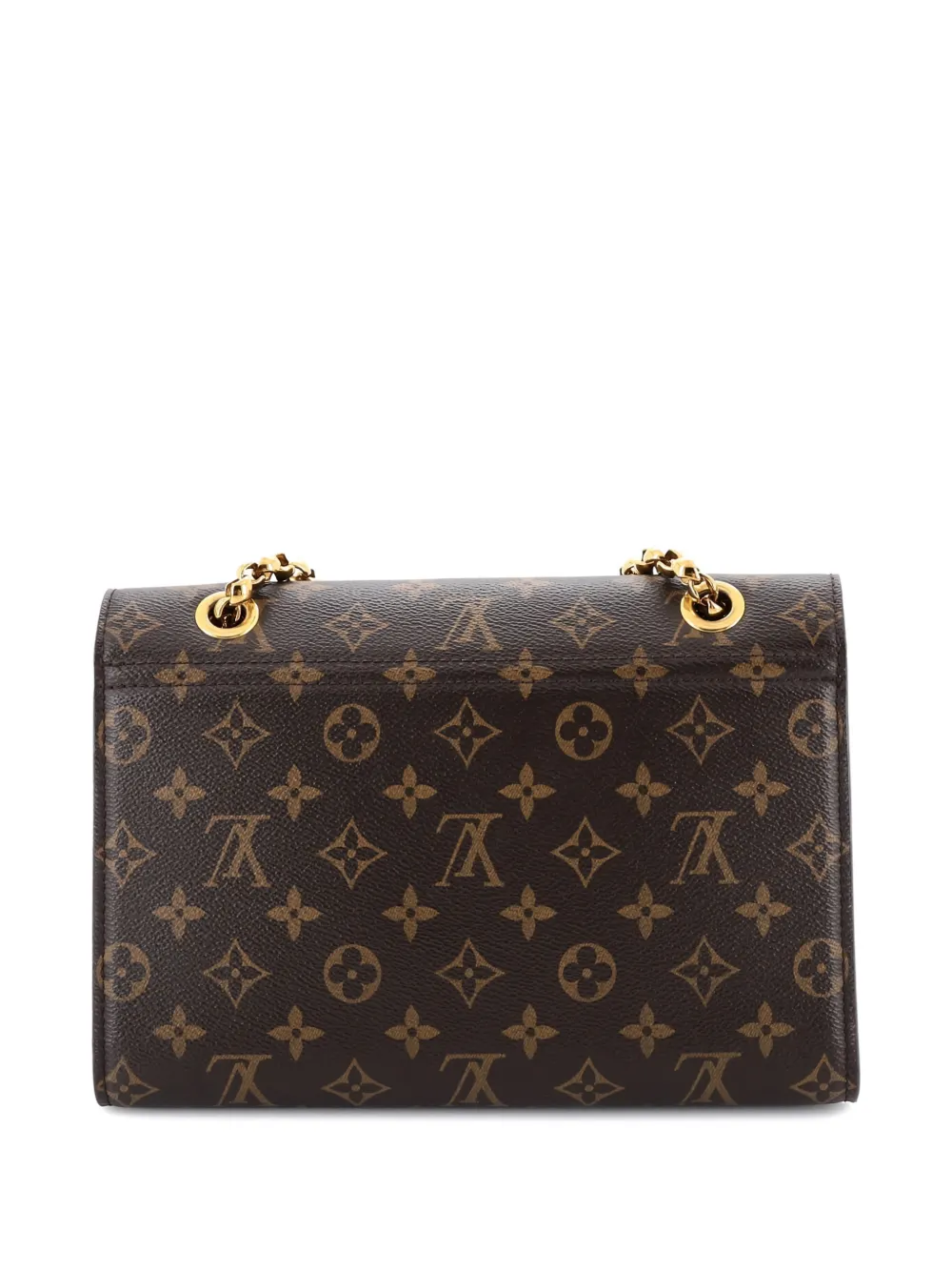 Pre-owned Louis Vuitton Victoire Handbag Monogram Canvas And Leather Shoulder Bag In Brown