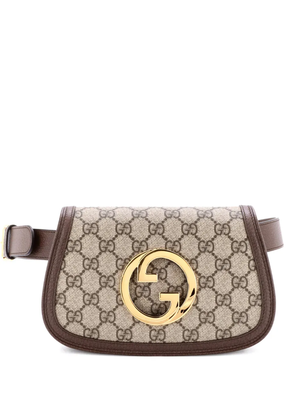 Pre-owned Gucci Blondie Gg Coated Canvas Belt Bag In Brown
