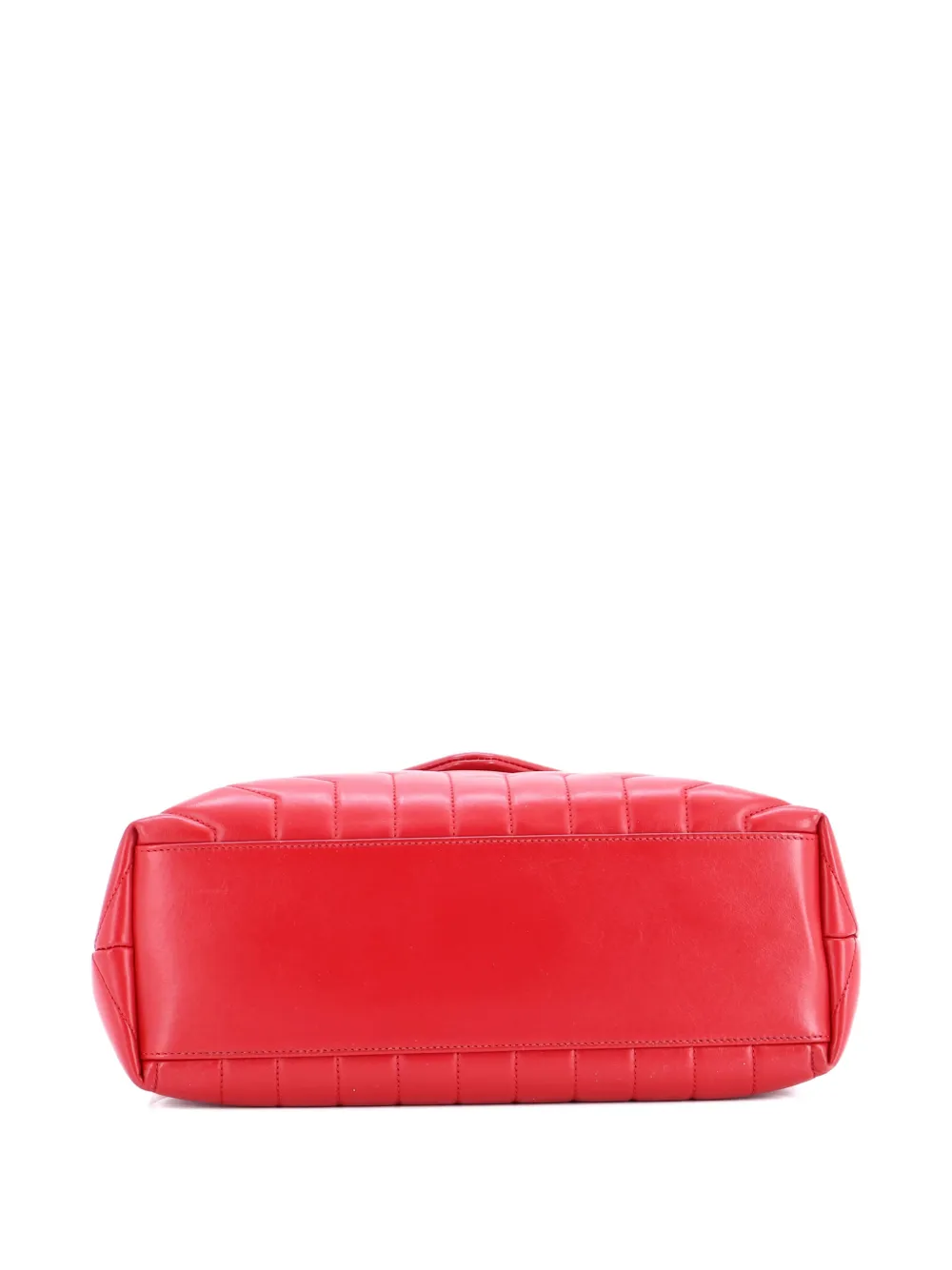 Pre-owned Saint Laurent Loulou Matelasse Chevron Leather Medium Shoulder Bag In Red