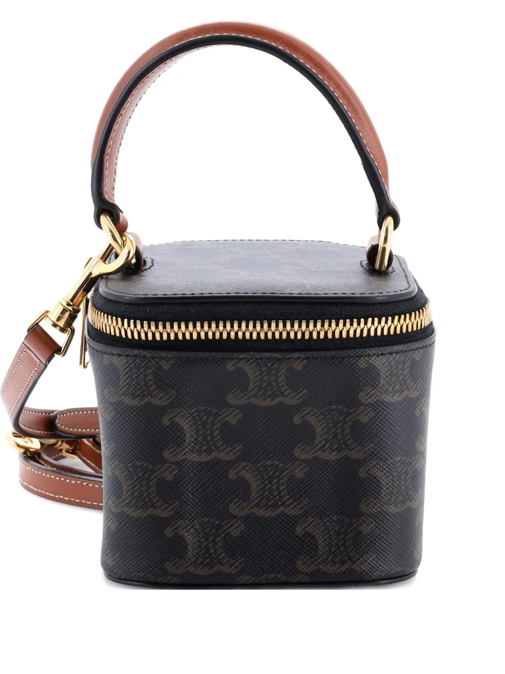 Celine Pre-Owned Top Handle Square Vanity Case Triomphe Coated Canvas Mini shoulder bag | Brown | Image 1