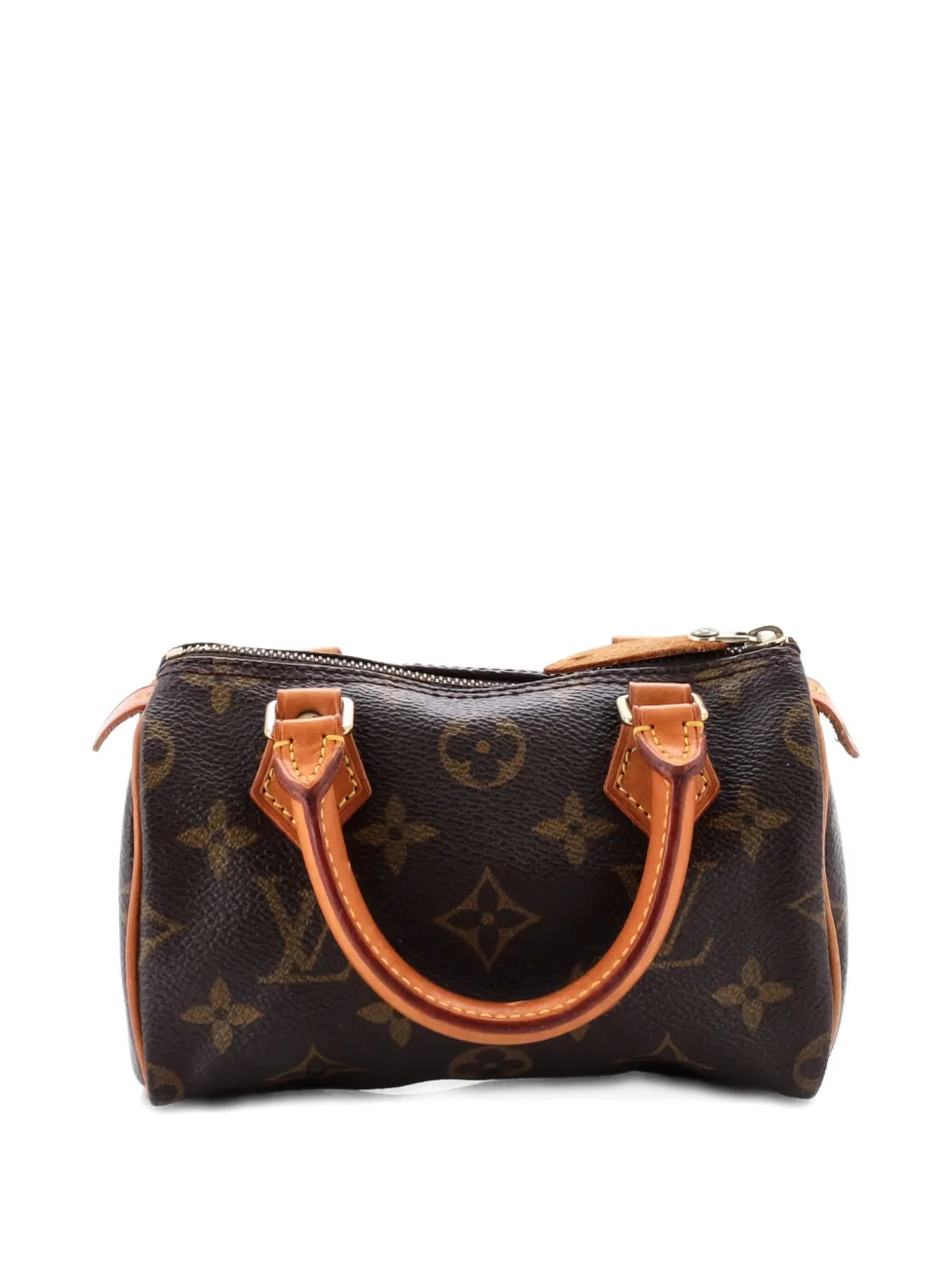 Pre-owned Louis Vuitton Speedy Mini Hl Handbag Monogram Canvas Satchel In Brown
