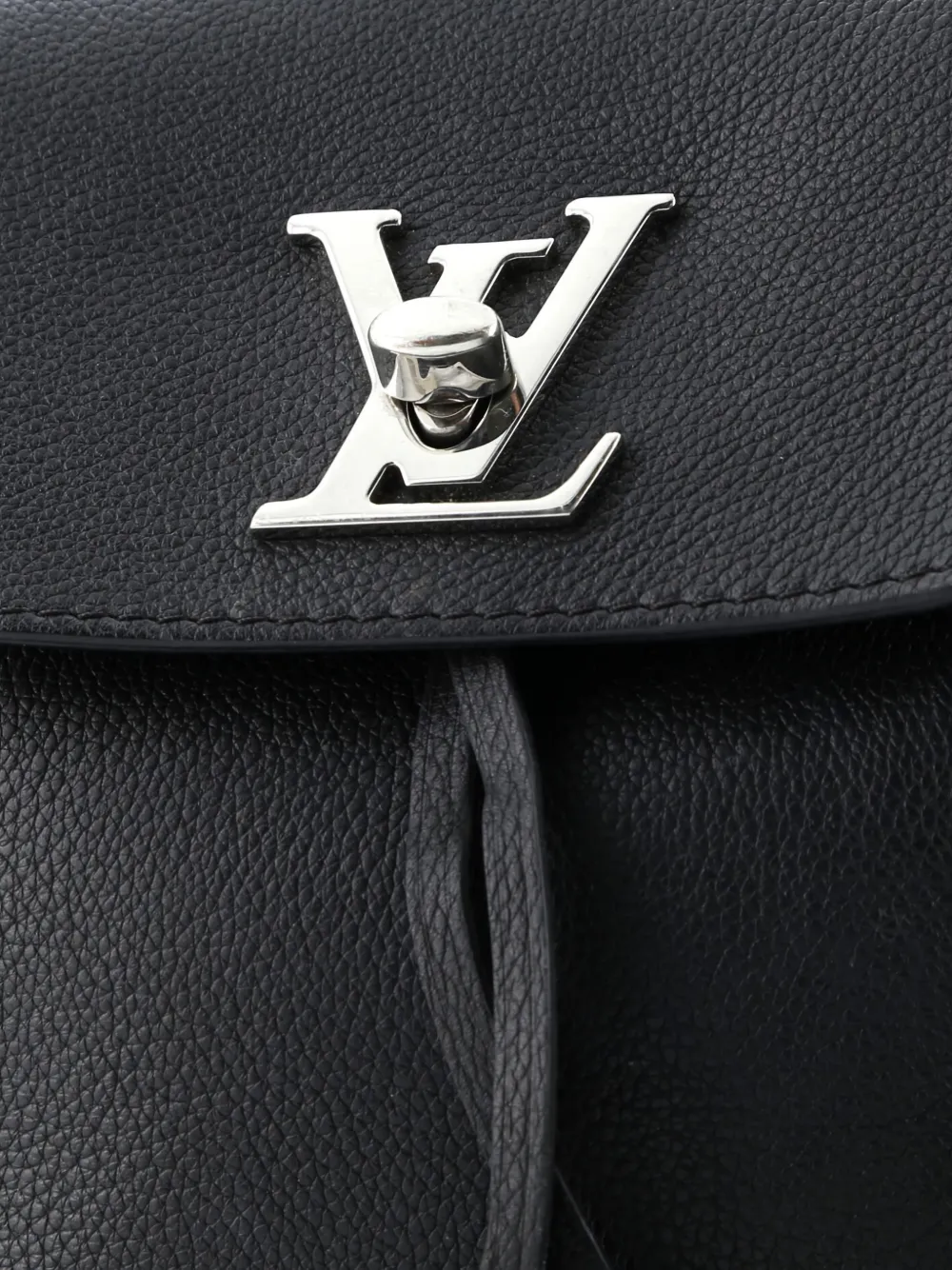 Pre-owned Louis Vuitton Lockme Leather Mini Backpack In Black