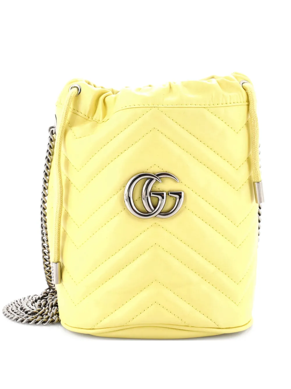 Gucci Pre-Owned GG Marmont Matelasse Leather Mini bucket bag - Giallo