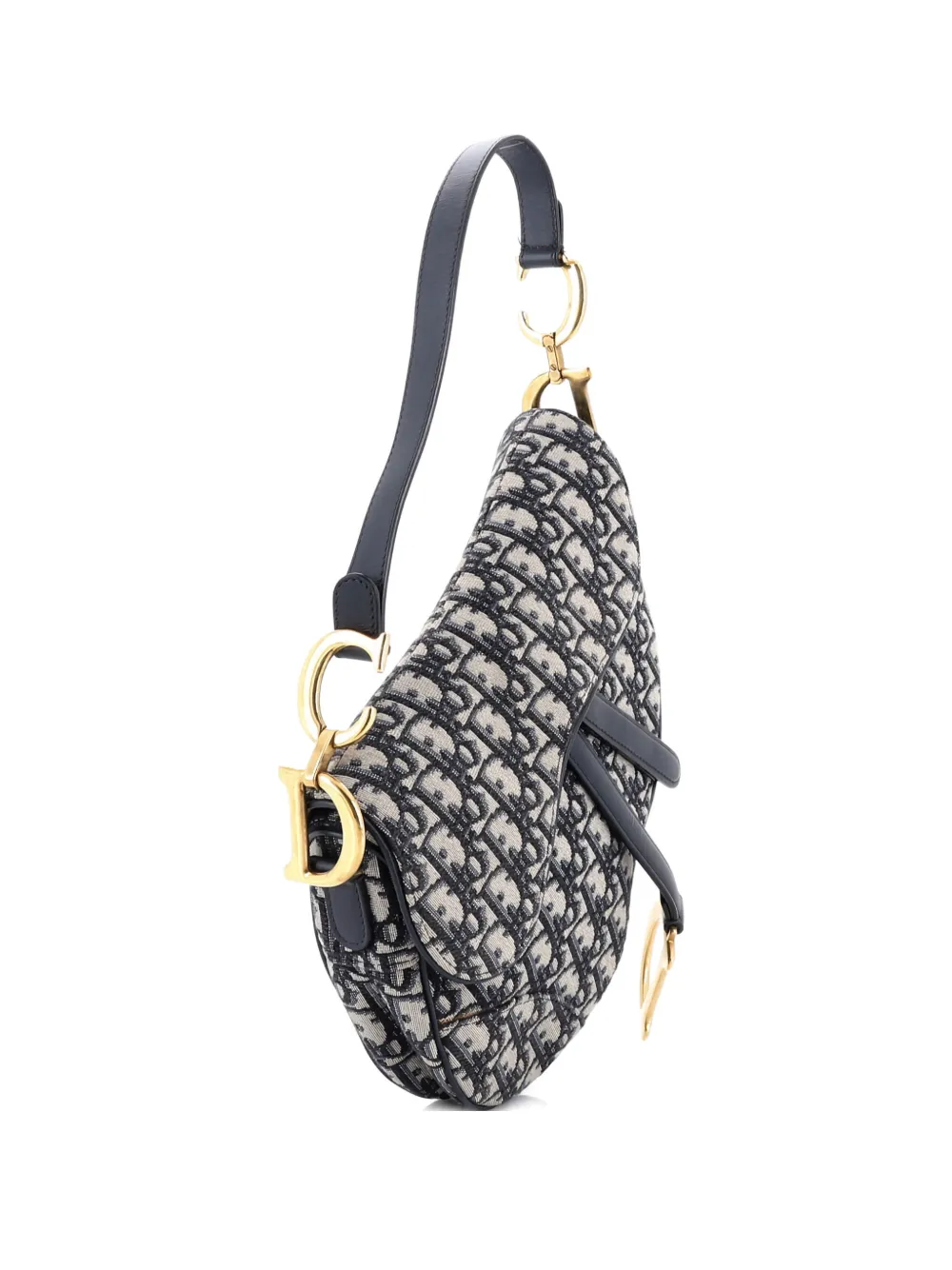 Christian Dior Pre-Owned Saddle Handbag Oblique Canvas Medium shoulder bag - Blu