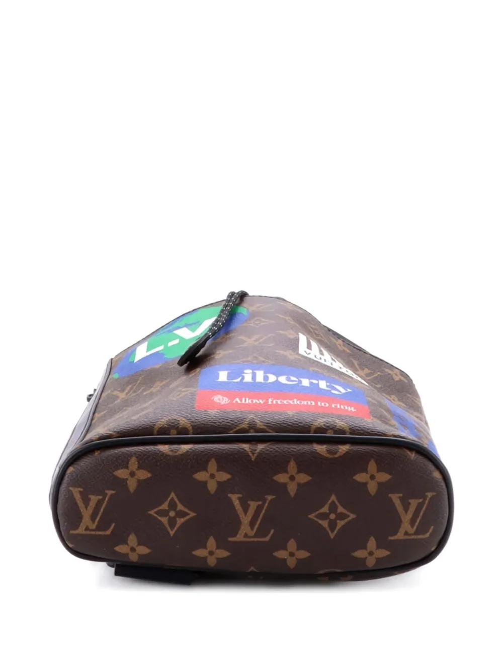 Pre-owned Louis Vuitton Chalk Sling Bag Limited Edition Logo Story Monogram Canvas Crossbody Bag In Brown
