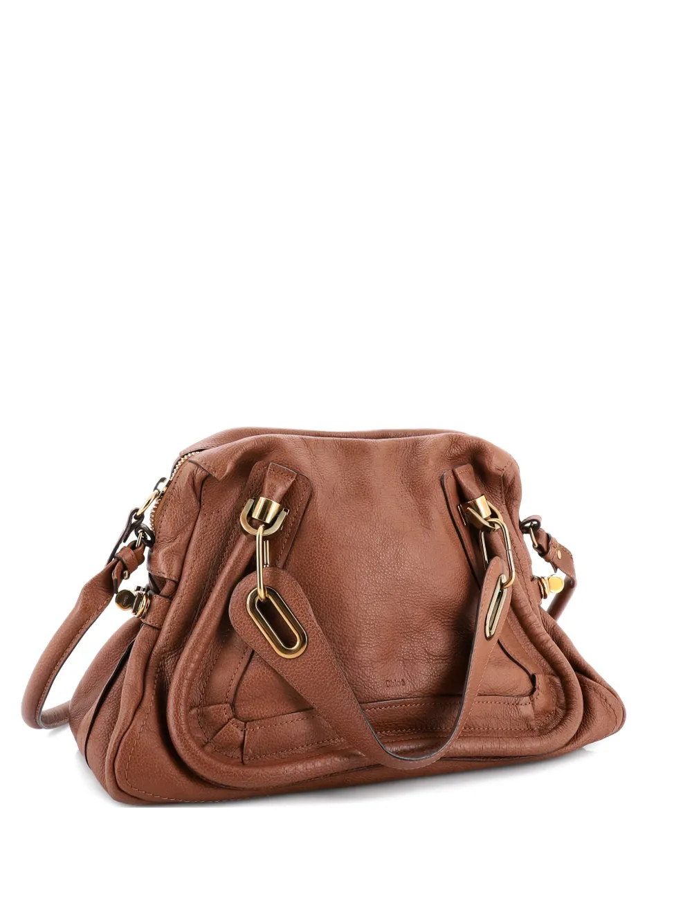 Pre-owned Chloé Paraty Top Handle Bag Leather Medium Satchel In Yellow