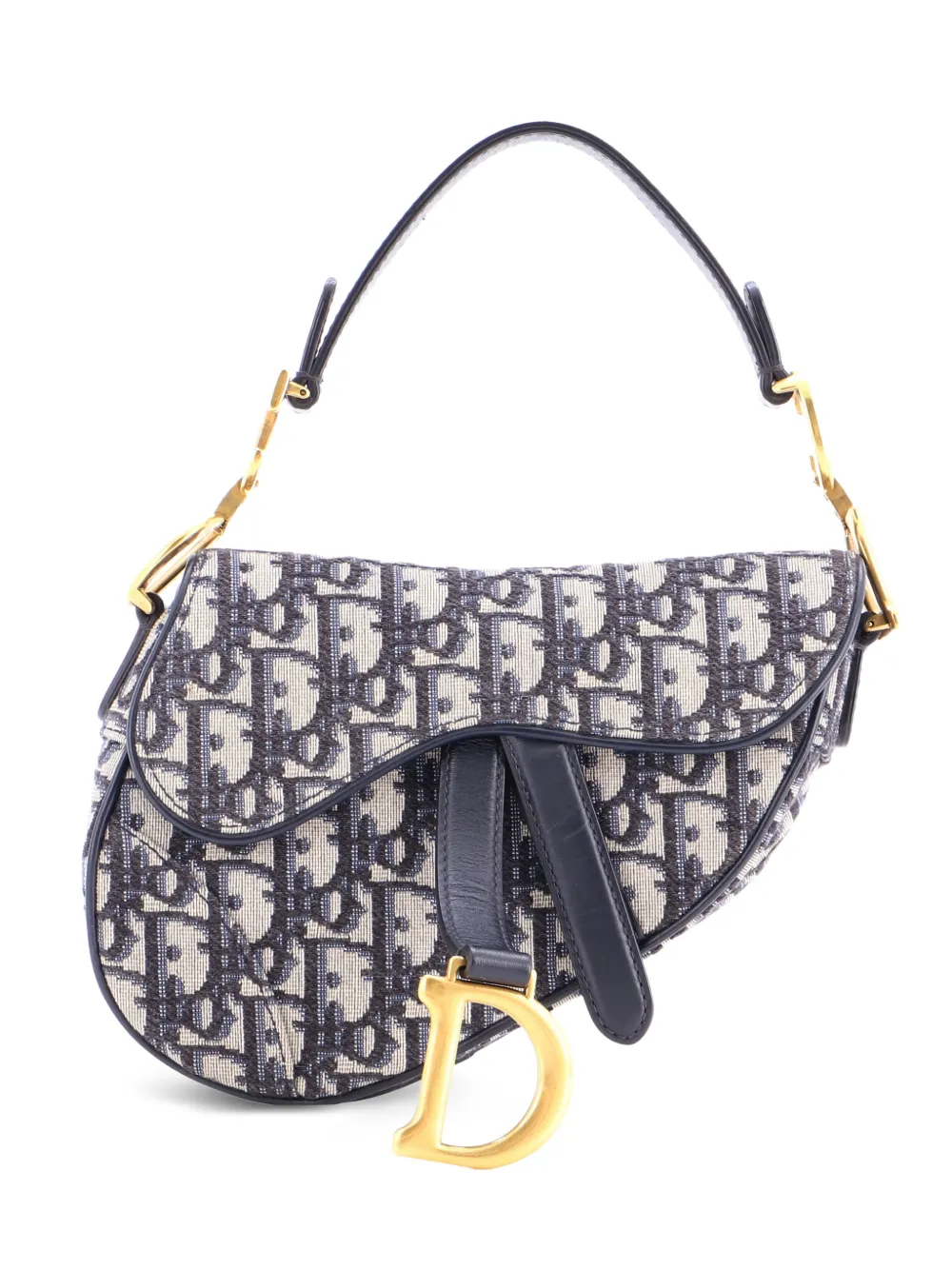 Christian Dior Pre-Owned Saddle Handbag Oblique Canvas Mini shoulder bag - Blu