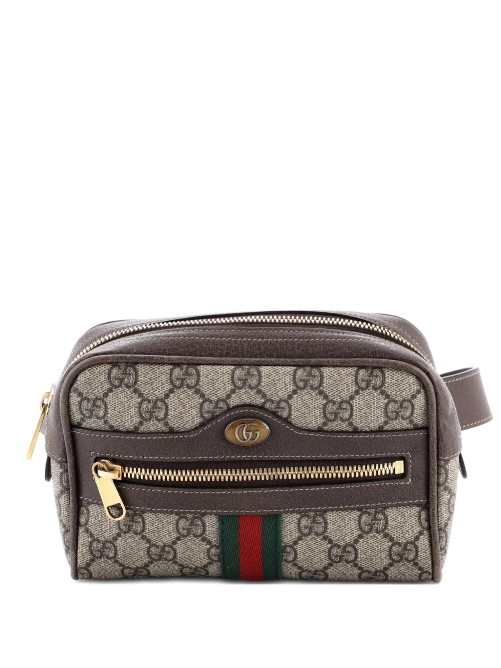 Pre-owned Gucci Ophidia Gg Coated Canvas Small Belt Bag In Brown
