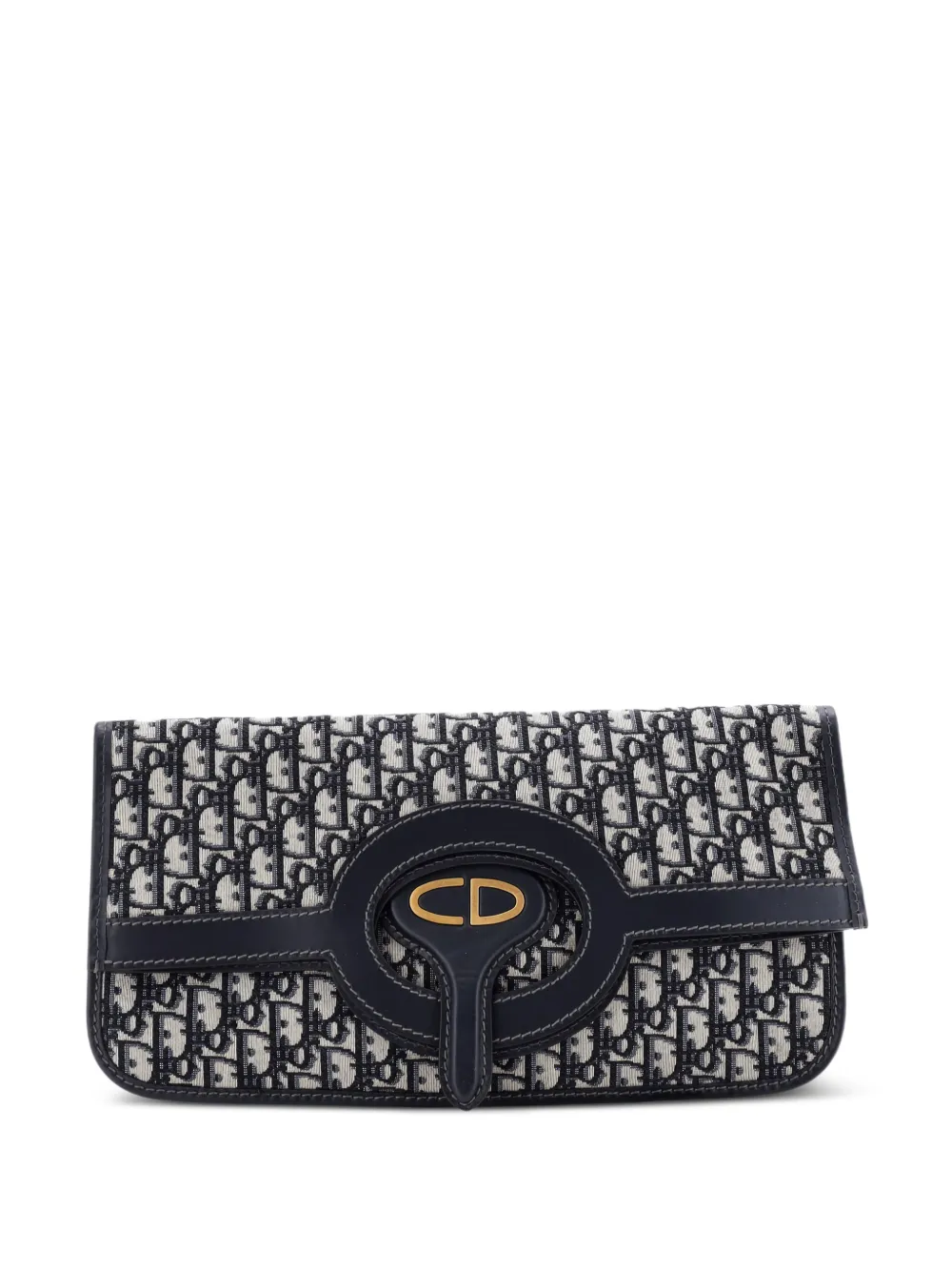 Christian Dior Pre-Owned Fold Over Oblique Canvas clutch bag | Blue | Image 1