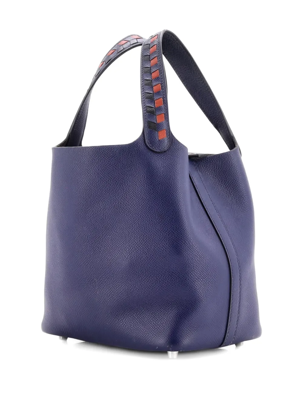 Pre-owned Hermes Picotin Lock Bag Tressage Epsom Pm Bucket Bag In Black