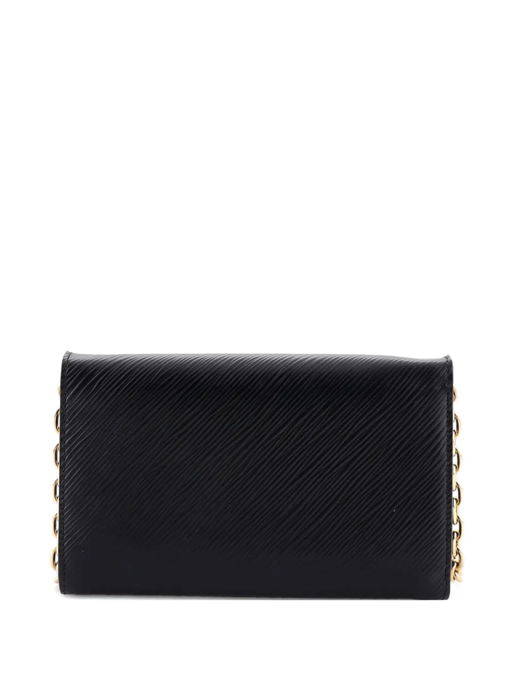 Pre-owned Louis Vuitton Twist Chain Wallet Limited Edition Floral Patchwork Epi Leather Crossbody Bag In Black