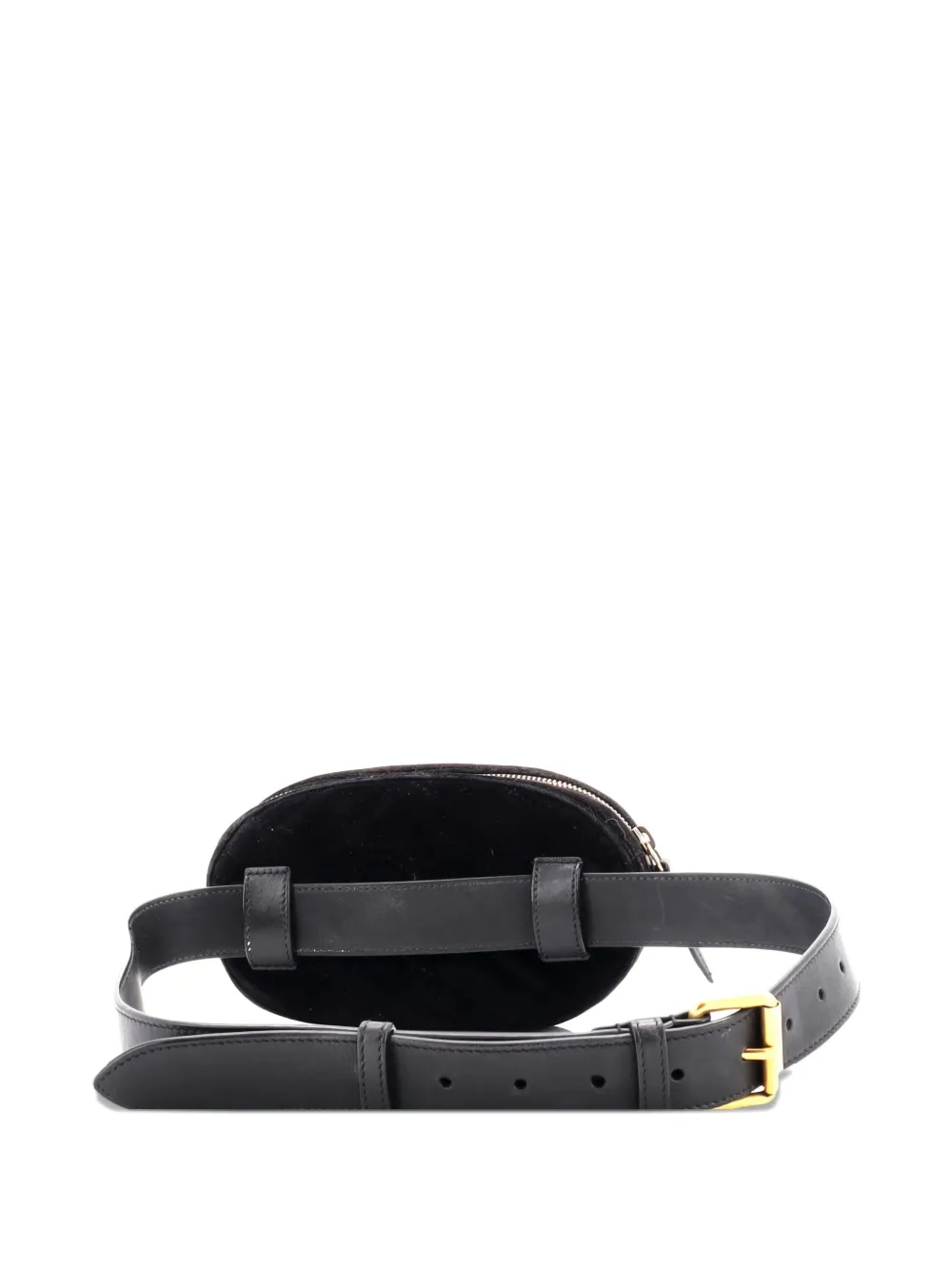 Pre-owned Gucci Gg Marmont Matelasse Velvet Belt Bag In Black
