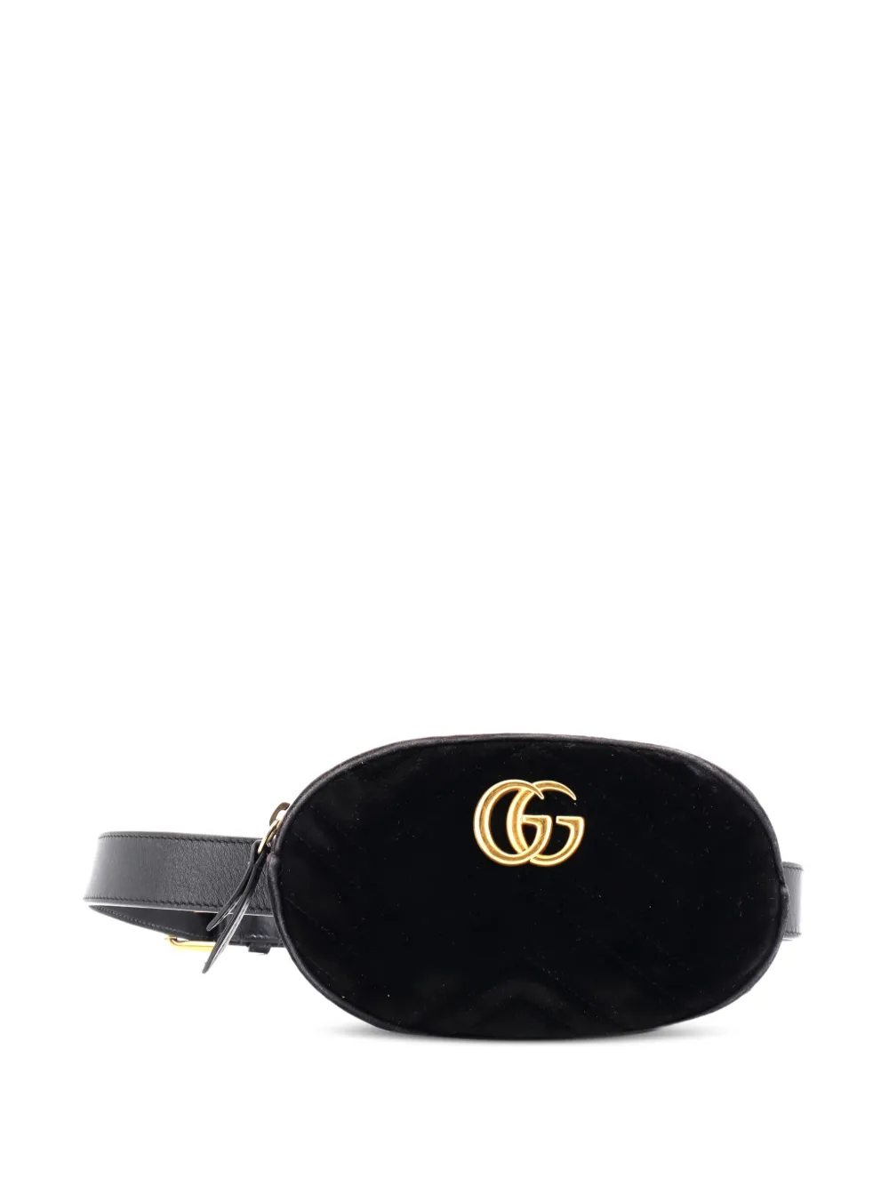 Gucci Pre-Owned GG Marmont Matelasse Velvet belt bag - Nero