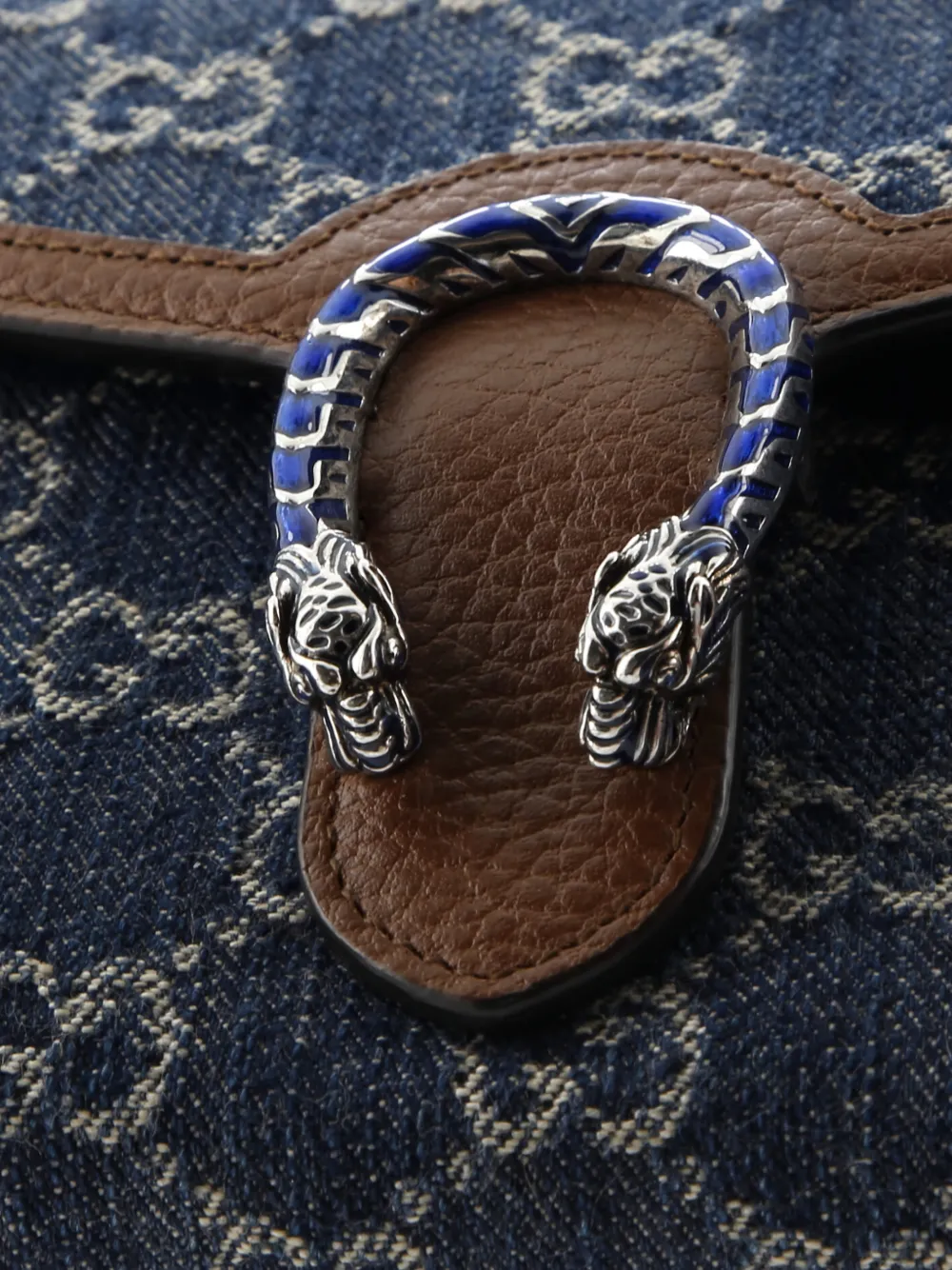 GUCCI Pre-owned Dionysus Chain Wallet Gg Denim Small Crossbody Bag In Blue