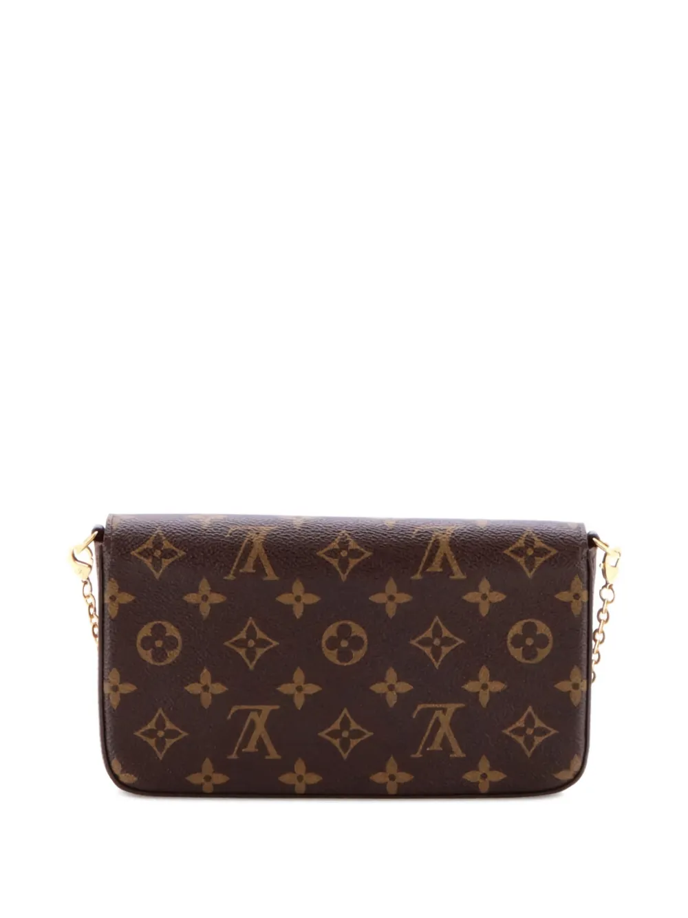 Pre-owned Louis Vuitton Felicie Pochette Monogram Canvas Crossbody Bag In Brown