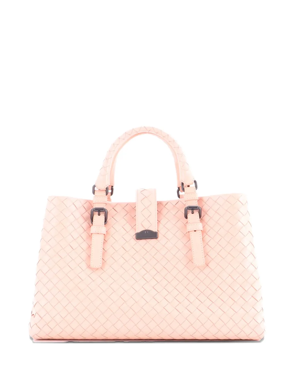 Pre-owned Bottega Veneta Roma Bag Intrecciato Nappa Small Tote Bag In Pink