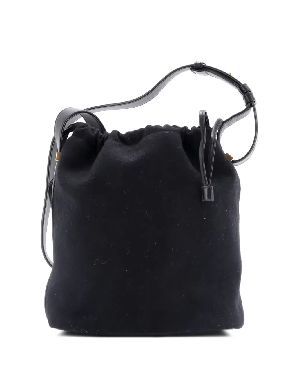 Saint Laurent Pre-Owned bolsa bucket Rive Gauche Drawstring Embroidered Wool | negro | Image 1