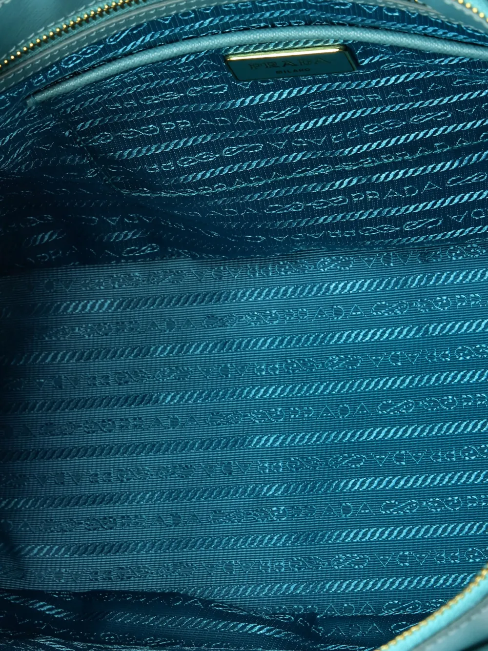 PRADA Pre-owned Double Zip Lux Saffiano Leather Medium Tote Bag In Blue