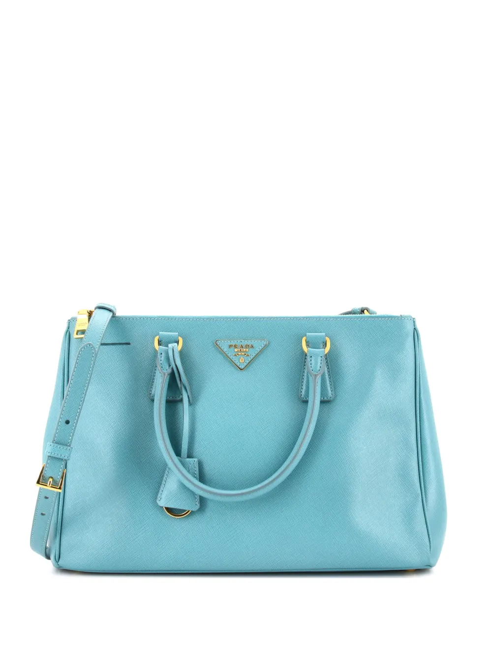 Prada Pre-Owned Double Zip Lux Saffiano Leather Medium tote bag - Blu