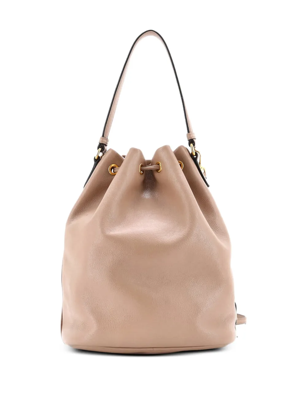 Prada Pre-Owned Logo Drawstring Glace Calf Small bucket bag | Pre-Owned | Image 2
