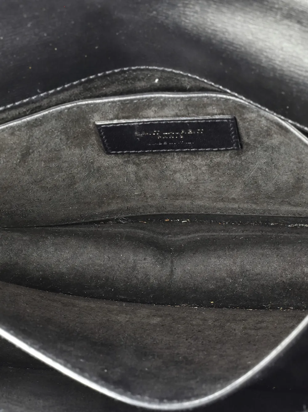 Pre-owned Saint Laurent Sunset Leather Medium Crossbody Bag In Black