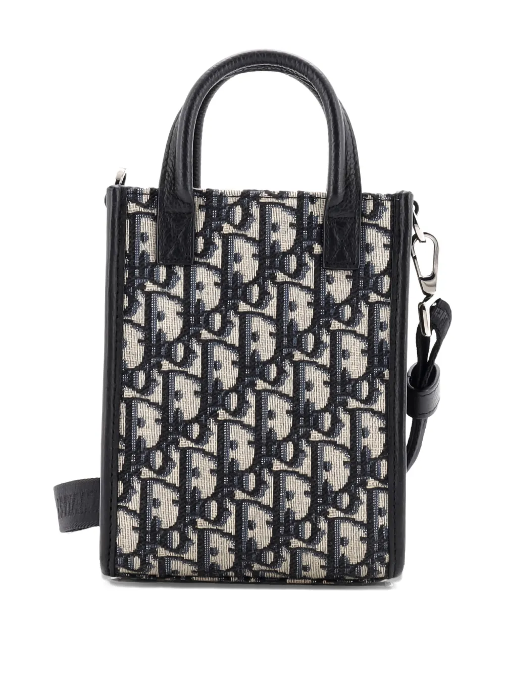 Pre-owned Dior Safari North South Convertible Oblique Canvas Mini Tote Bag In Blue