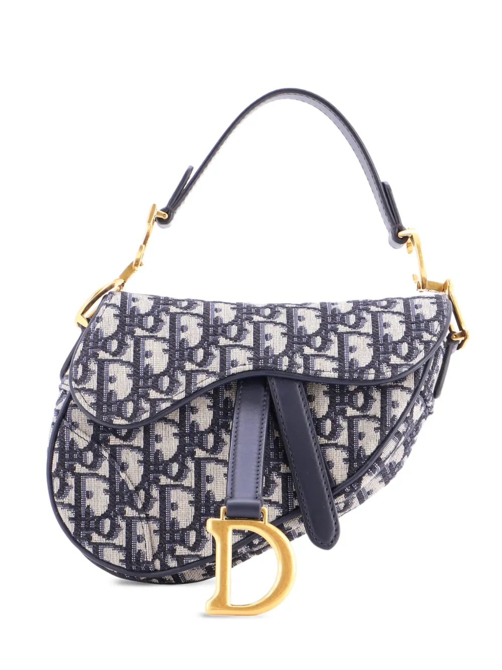 Christian Dior Pre-Owned Saddle Handbag Oblique Canvas Mini shoulder bag - Blu