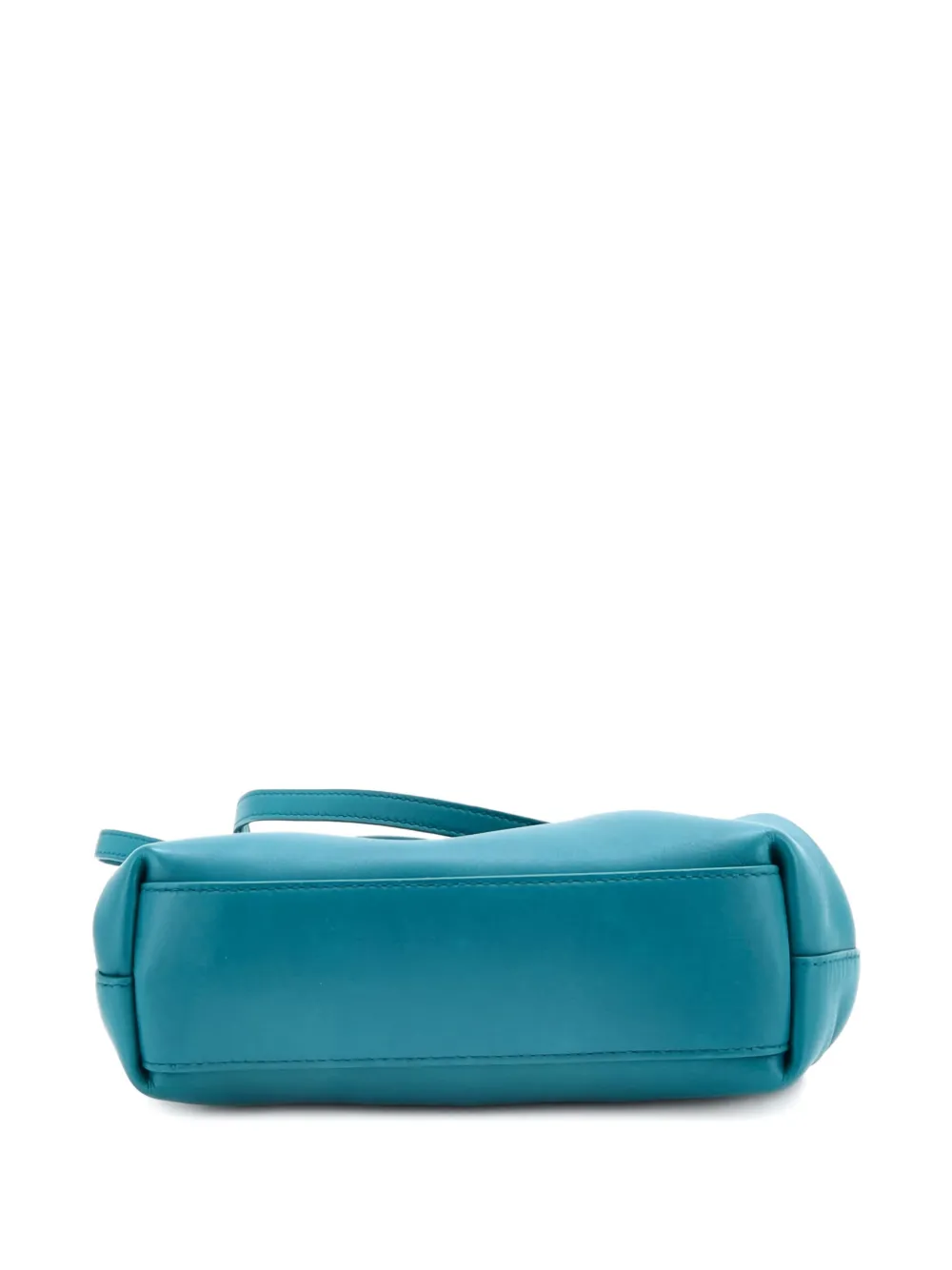 Pre-owned Bottega Veneta Point Leather Small Shoulder Bag In Green