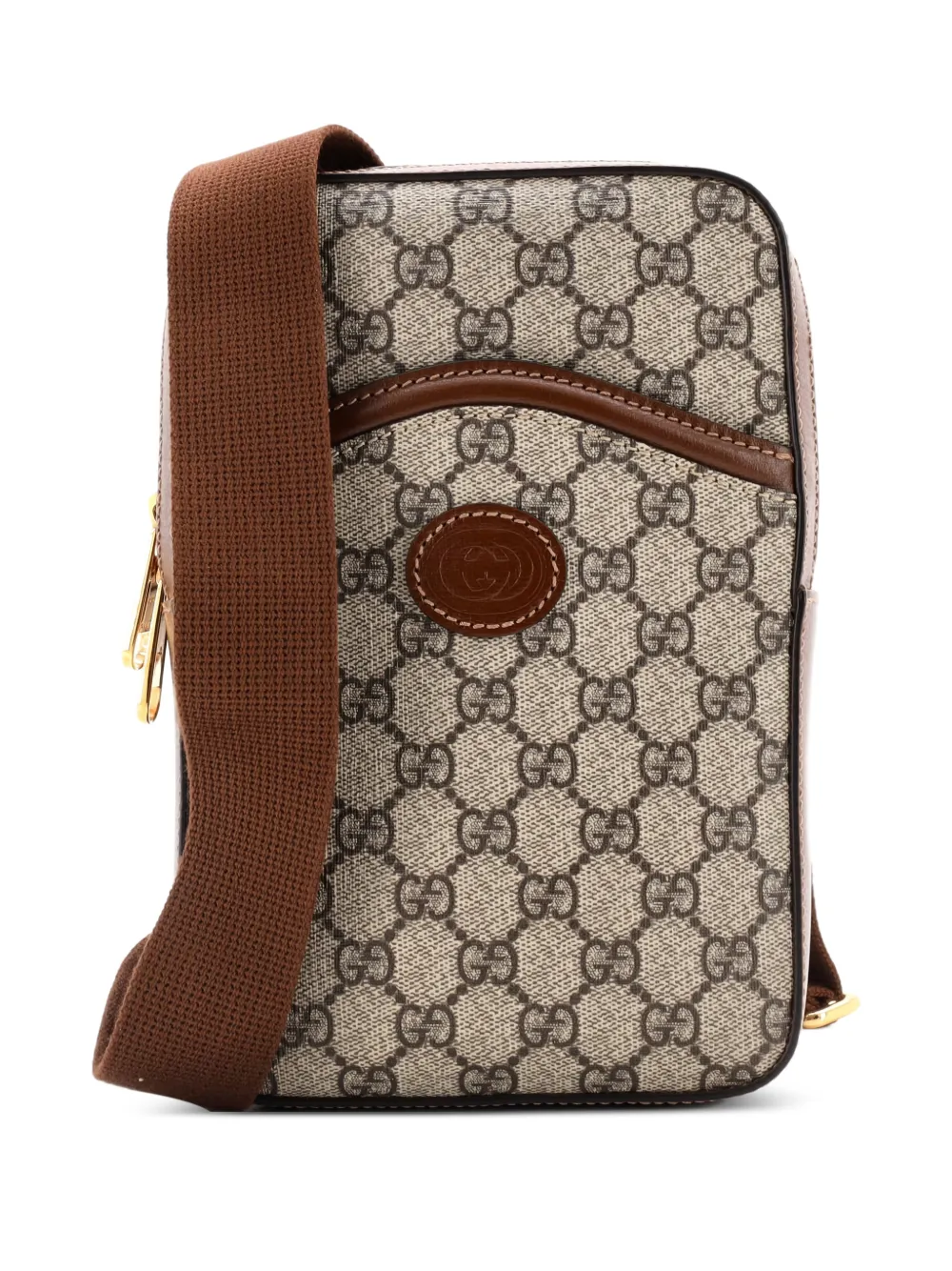 Gucci Pre-Owned Interlocking G Patch Sling Bag GG Coated Canvas Small crossbody bag - Marrone