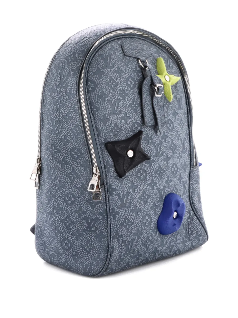 Pre-owned Louis Vuitton Climbing Ellipse Limited Edition Monogram Taurillon Leather With Acrylic Backpack In Gray