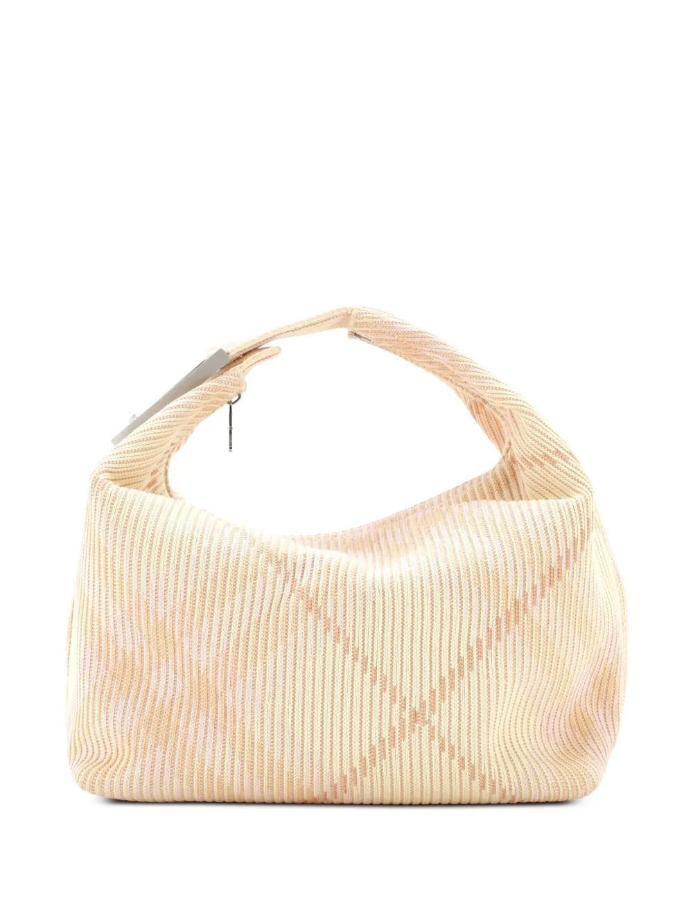 Burberry Pre-Owned Peg Handle Bag Knit Check Fabric Medium hobo bag - Multicolore